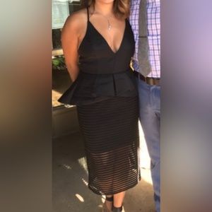 Black Peplum Formal Dress